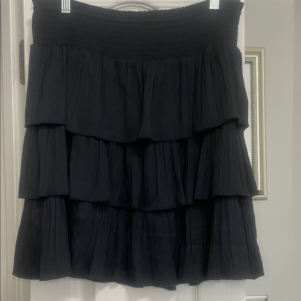 NWOT Anthropologie Black Tiered Mini Skirt